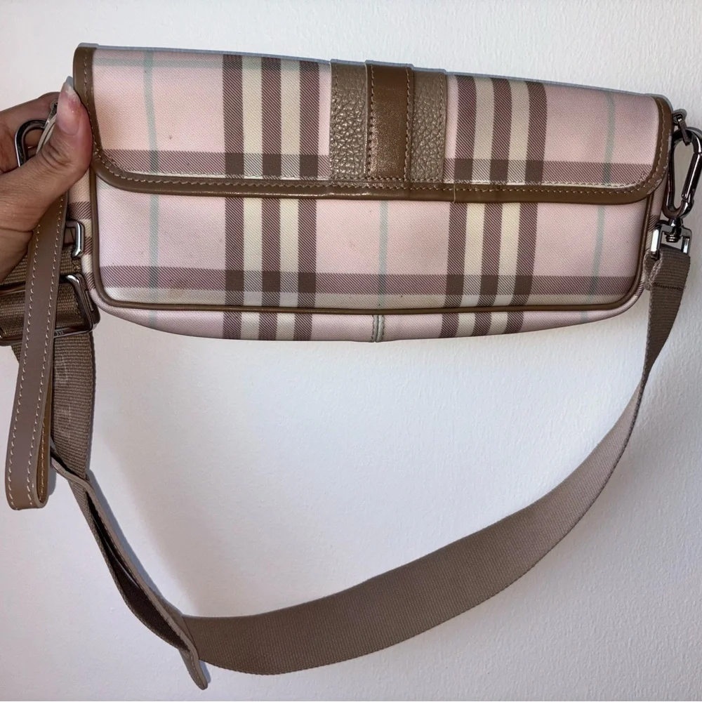 Burberry Pink, Tan and Cream Plaid Bag - Picture 4 of 5